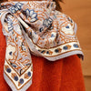 grand foulard fleuri bleu azur