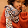 grand foulard fleuri bleu azur