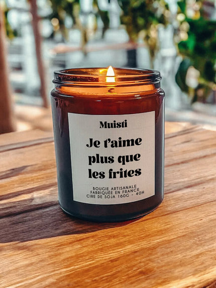Bougies je t'aime plus que les frites