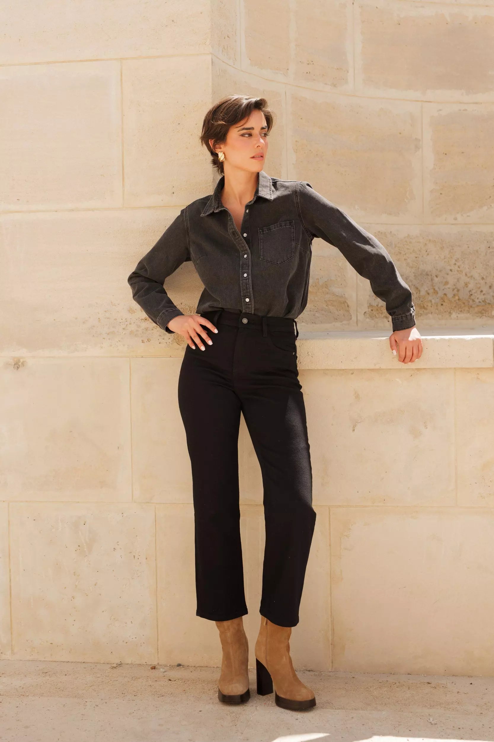 Jean noir droit