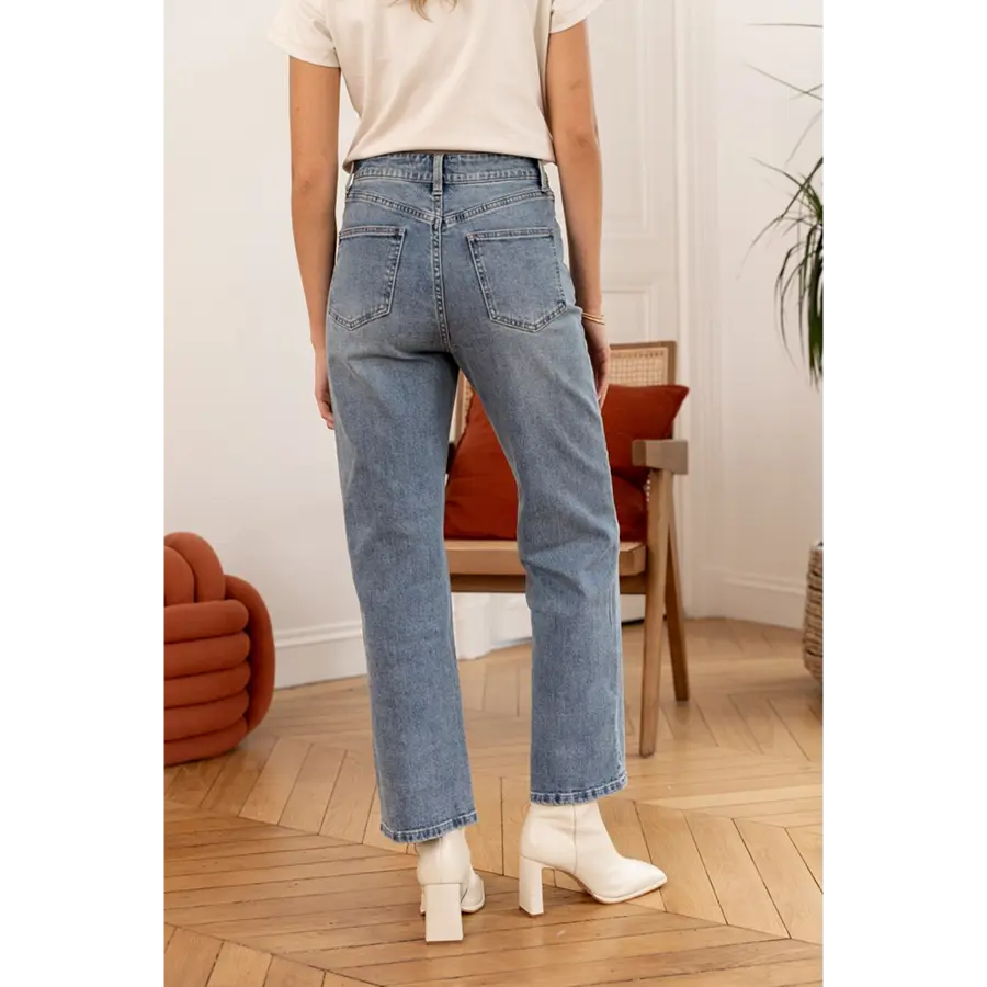 jean denim bleu moyen clair oraije