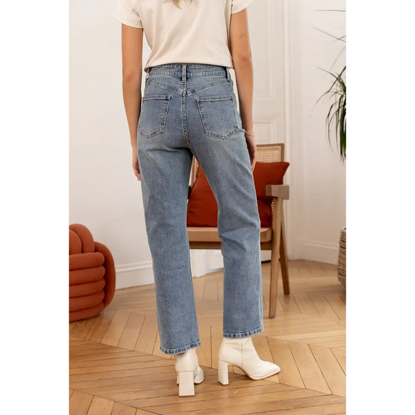 jean denim bleu moyen clair oraije