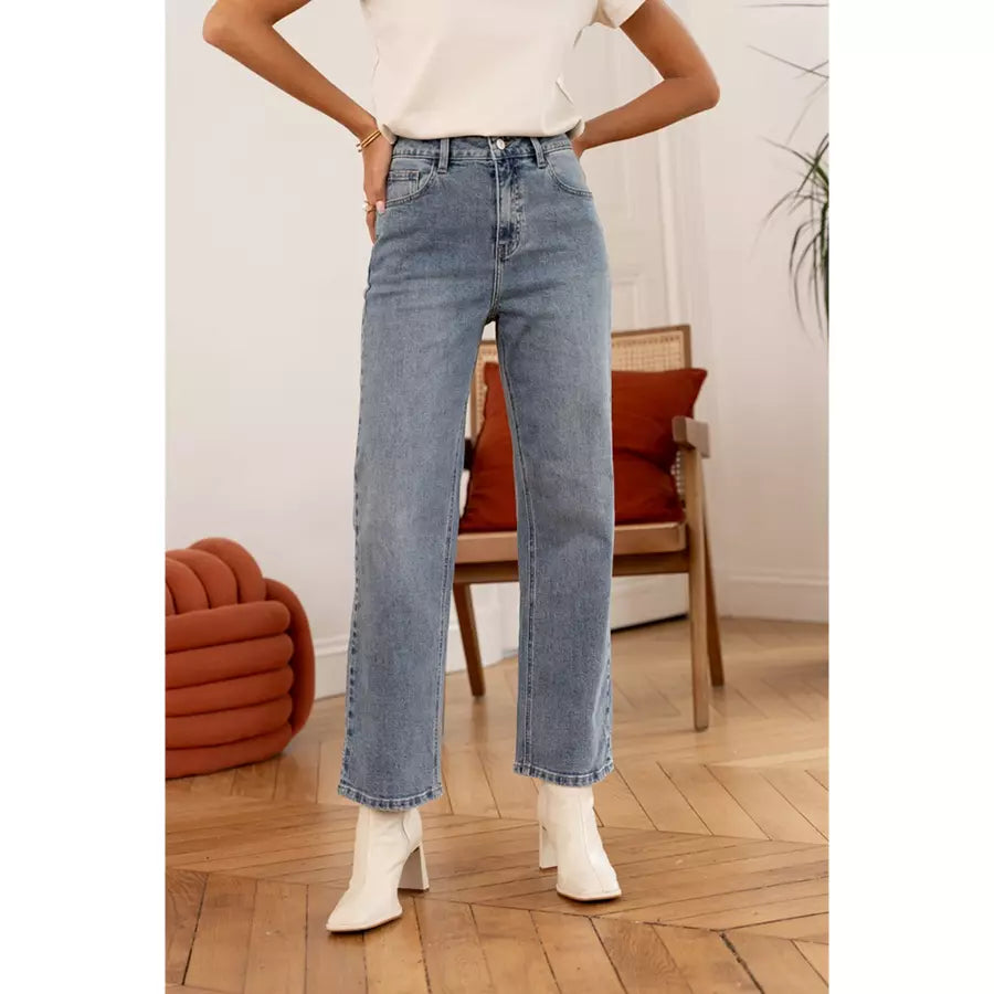 jean denim bleu moyen clair oraije