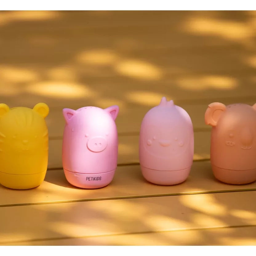 Jeux de bain jaune et orange animaux