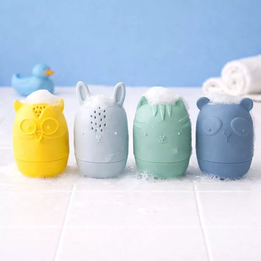 Jeux de bain jaune et bleu animaux