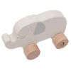 jouet elephant en bois a roulette