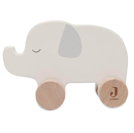 jouet elephant en bois a roulette