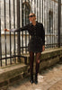 Jupe denim noir à strass