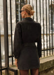 Jupe denim noir à strass