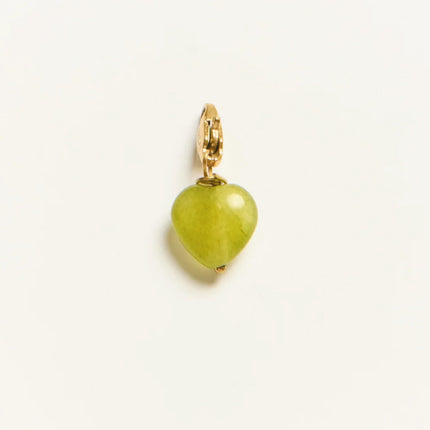 Charm Palas | Coeur Agat kaki green