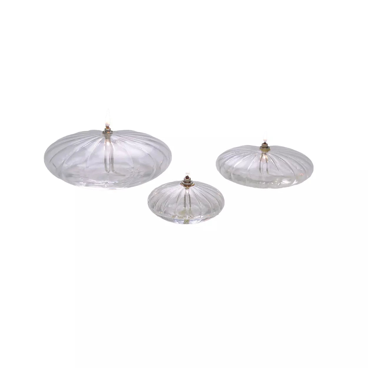 Lampe à huile éllipse striée