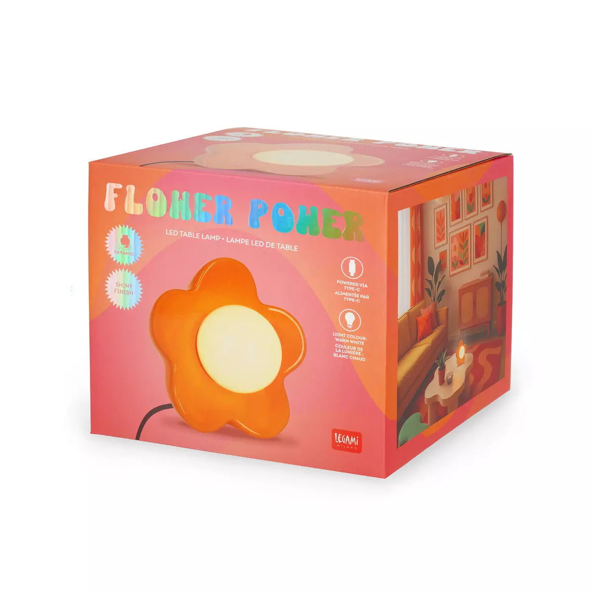 Lampe fleur legami orange