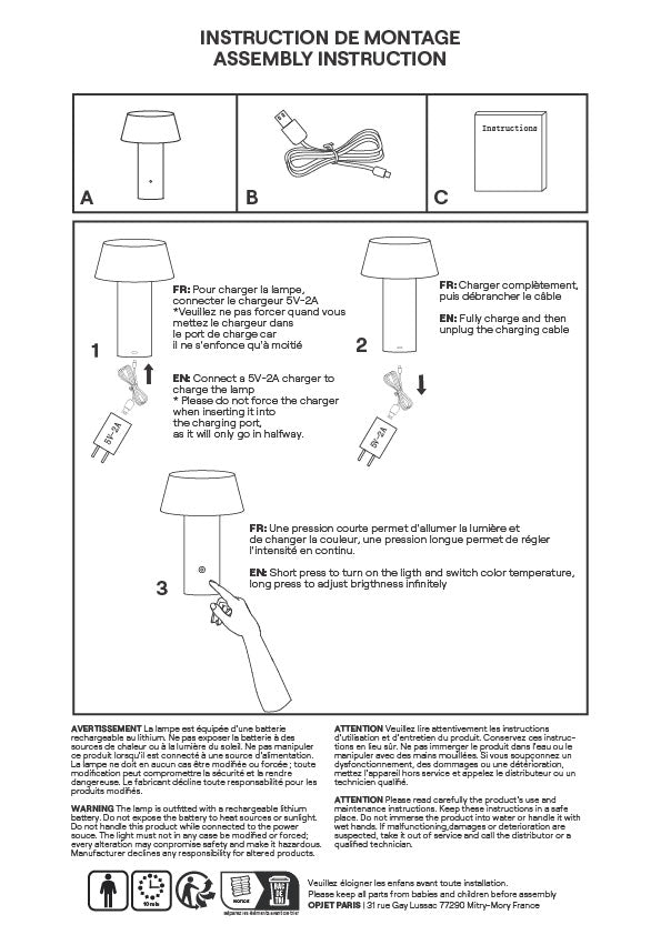 lampe dorée sans fil