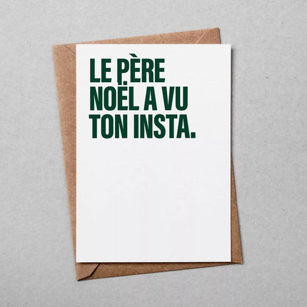Carte le Père Noël a vu ton insta