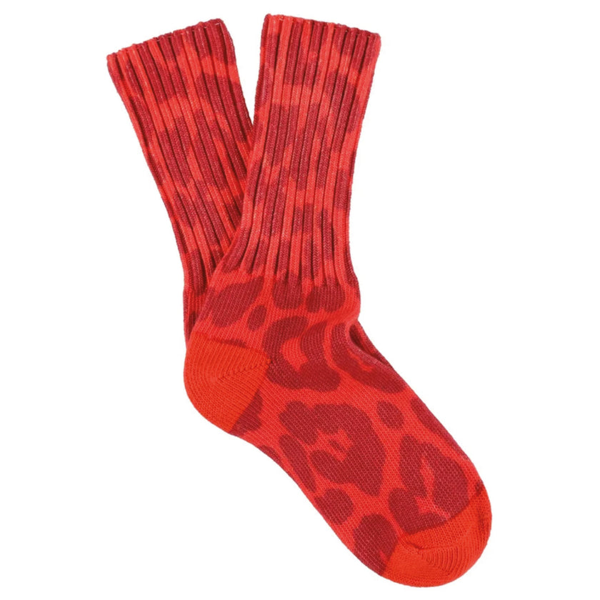 Chaussettes ESCUYER - LEOPARD CREW - orange