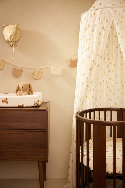 Ligne de drapeau teddy bear marron vichy Jollein