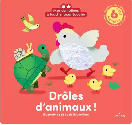 Livre à toucher et sonore drôle d'animaux 