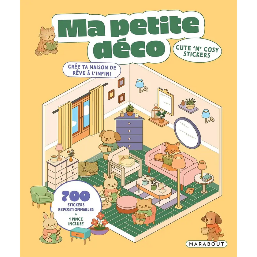 Livre stickers ma petite deco Marabout