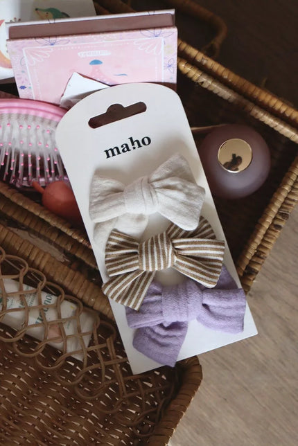 Barrettes de 3 pince maho