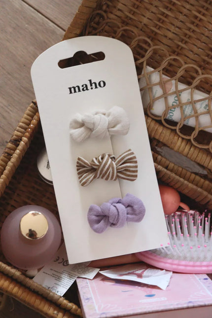 Lot de 3 barrettes abby lilas Maho