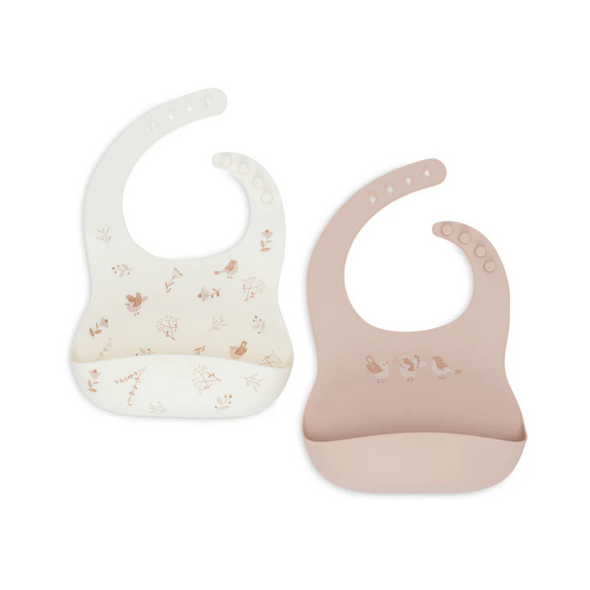 lot 2 bavoirs en silicone lovely birds