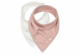 Bavoirs bandana rose et blanc 