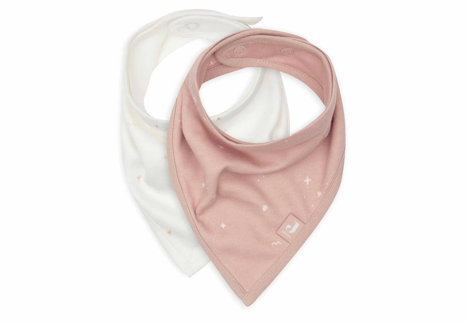 Bavoirs bandana rose et blanc 
