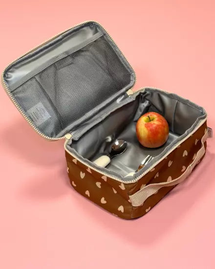 lunch bag atelier wagram marron coeur beige