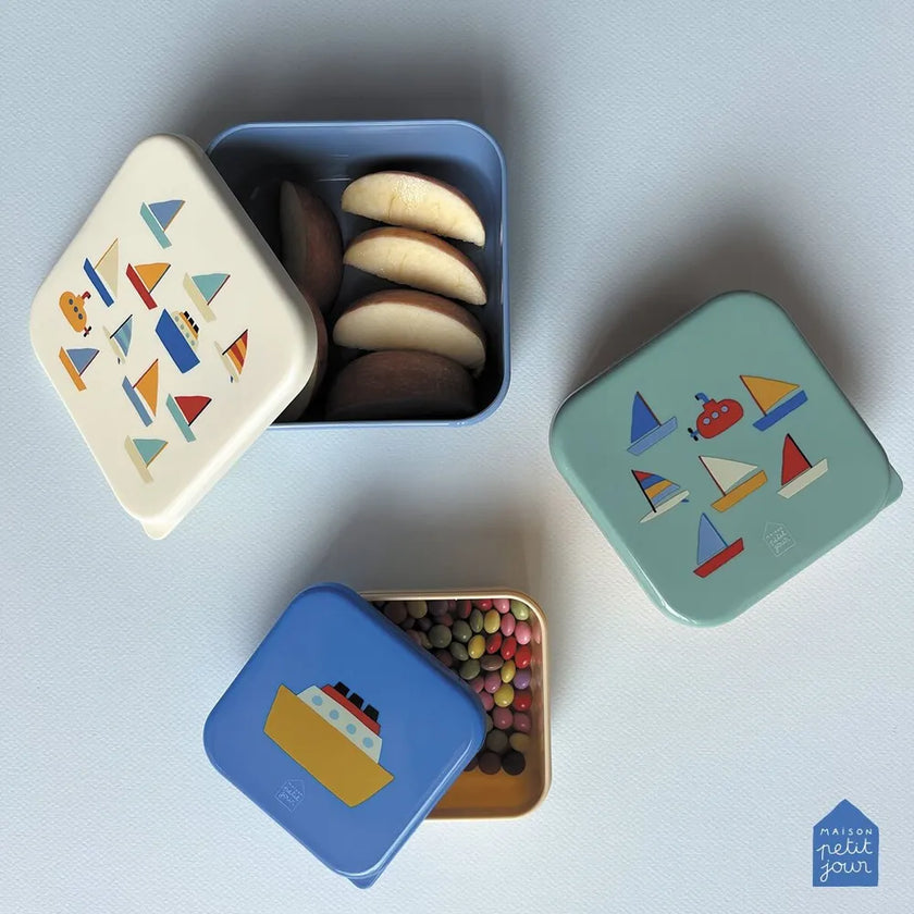 Set de 3 lunch box les bateaux petit jour