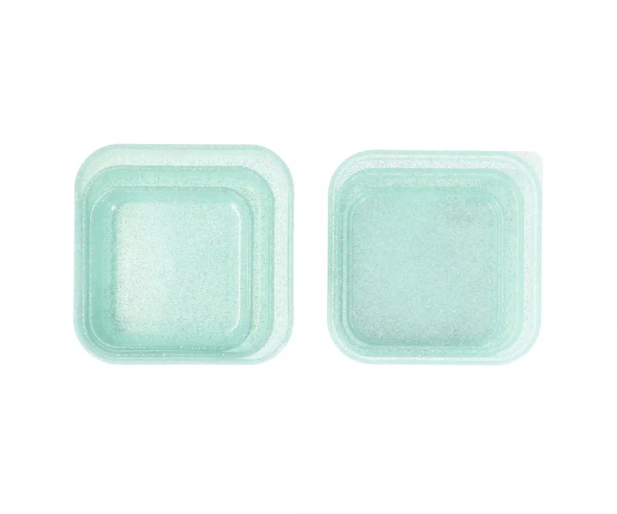 Boite déjeuner à paillettes bleu turquoise
