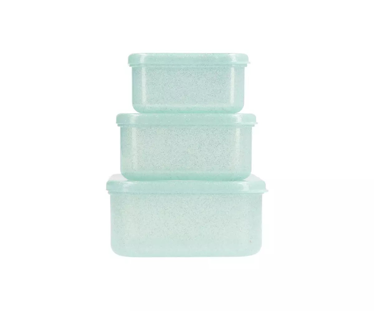 Boite déjeuner à paillettes bleu turquoise
