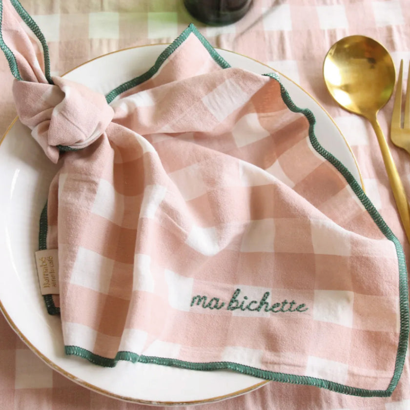 Serviettes de table | Vichy et Broderies