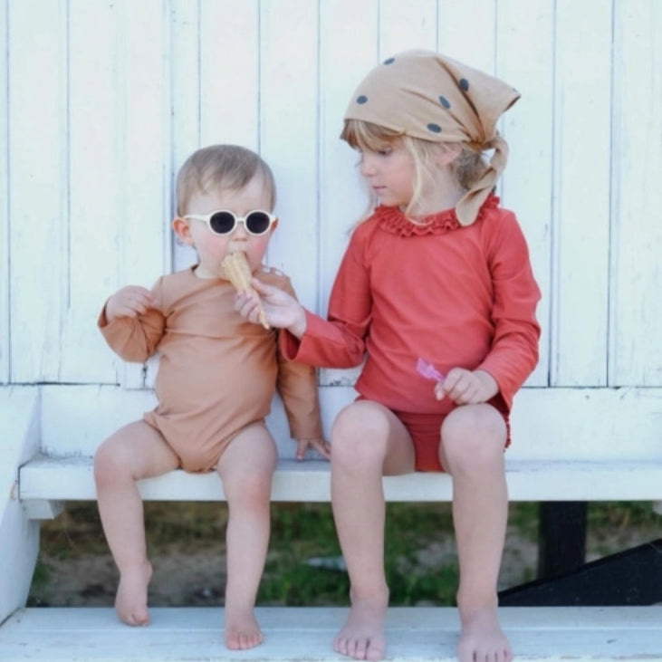 maillot de bain body bébé matelot marron