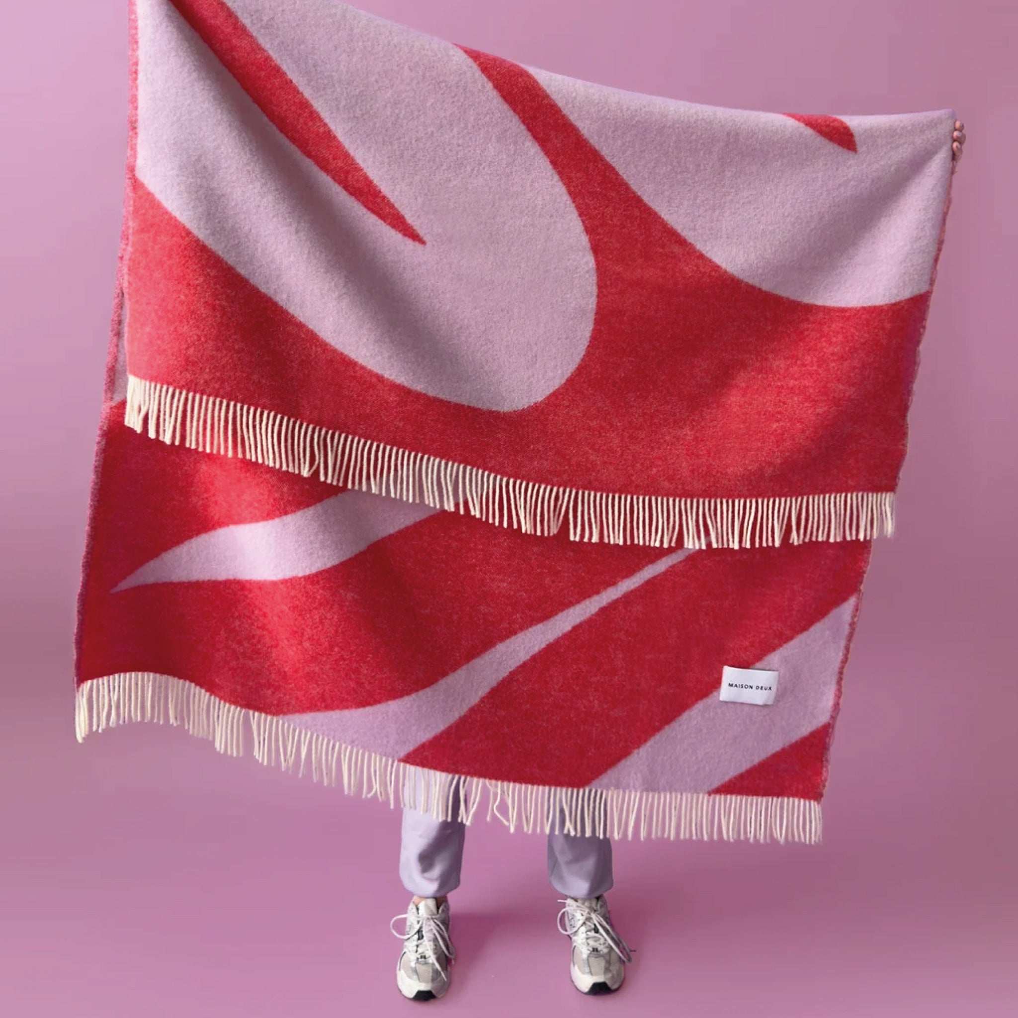 Plaid Swirl Lilac Scarlet - MAISON DEUX