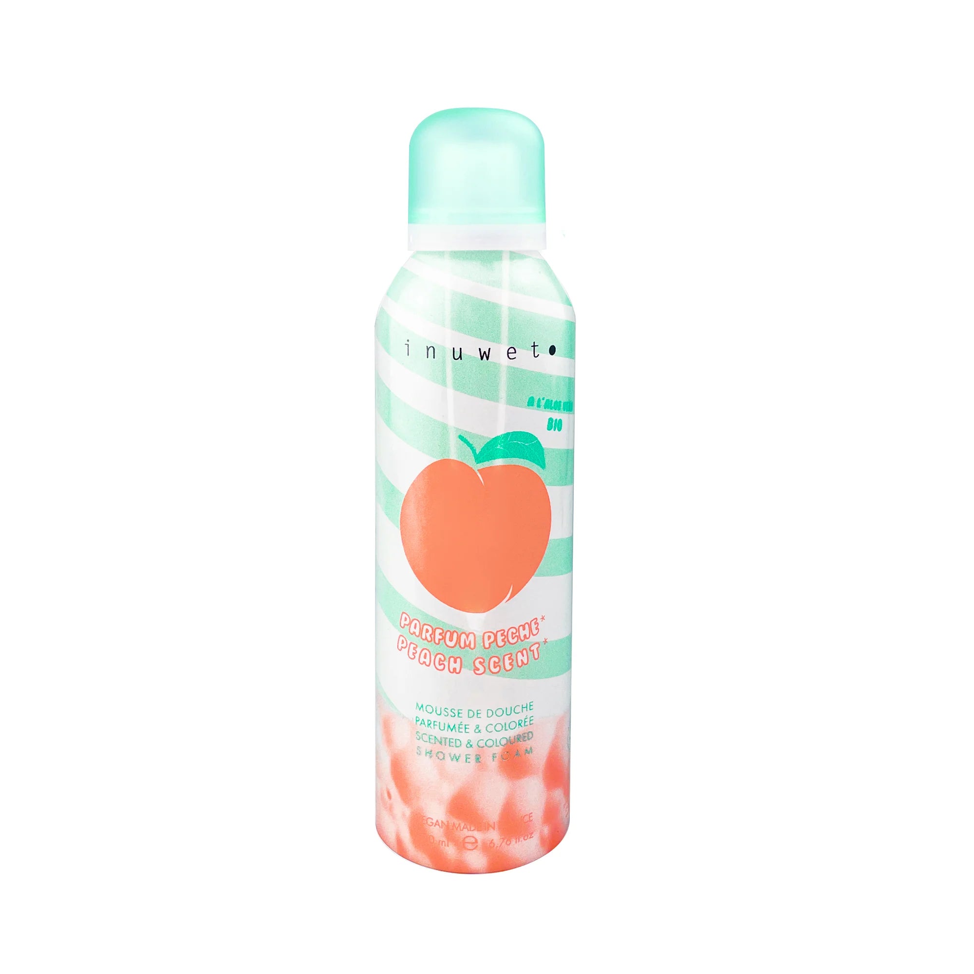 mousse de douche peche