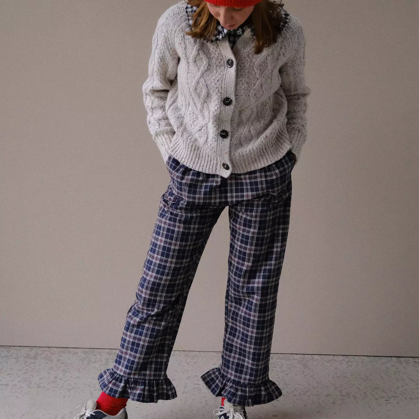 Pantalon fleur tartan Nany Blouses