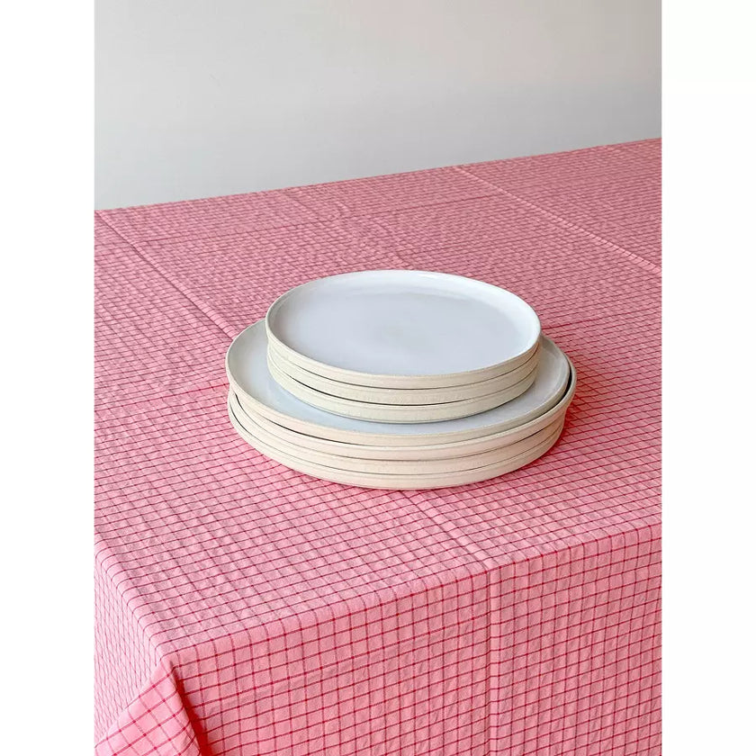 Nappe rose à carreau