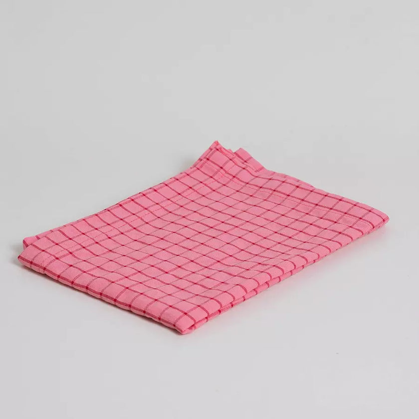 Nappe rose à carreau