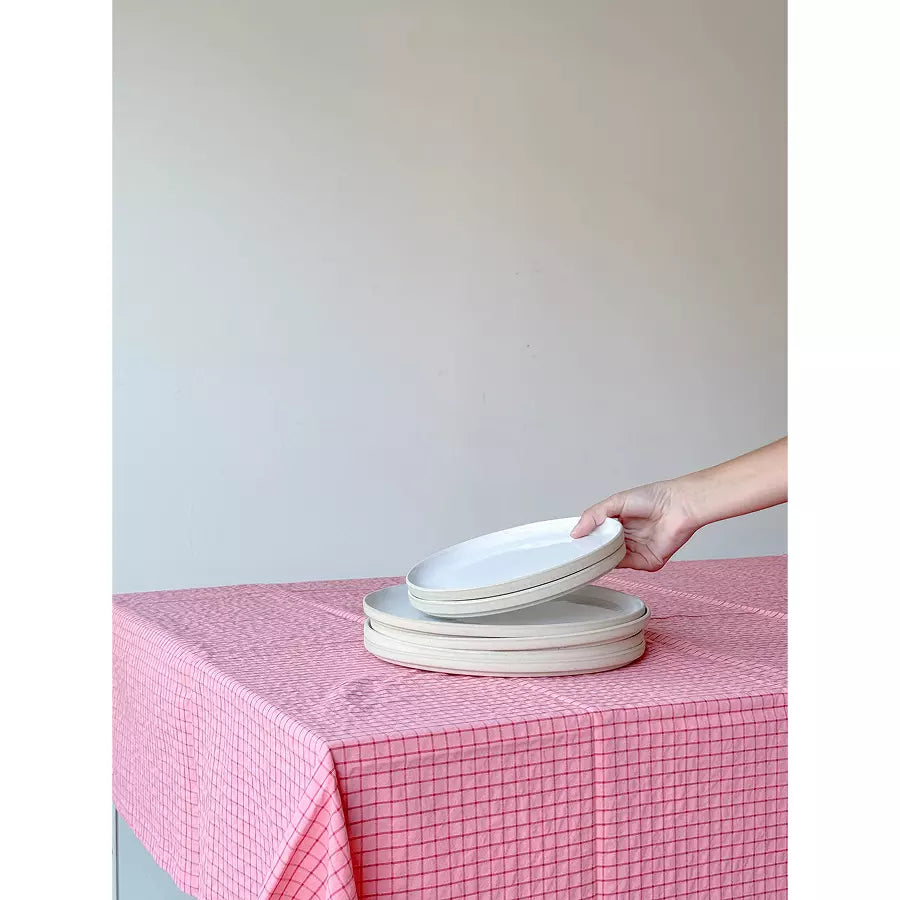 Nappe rose à carreau