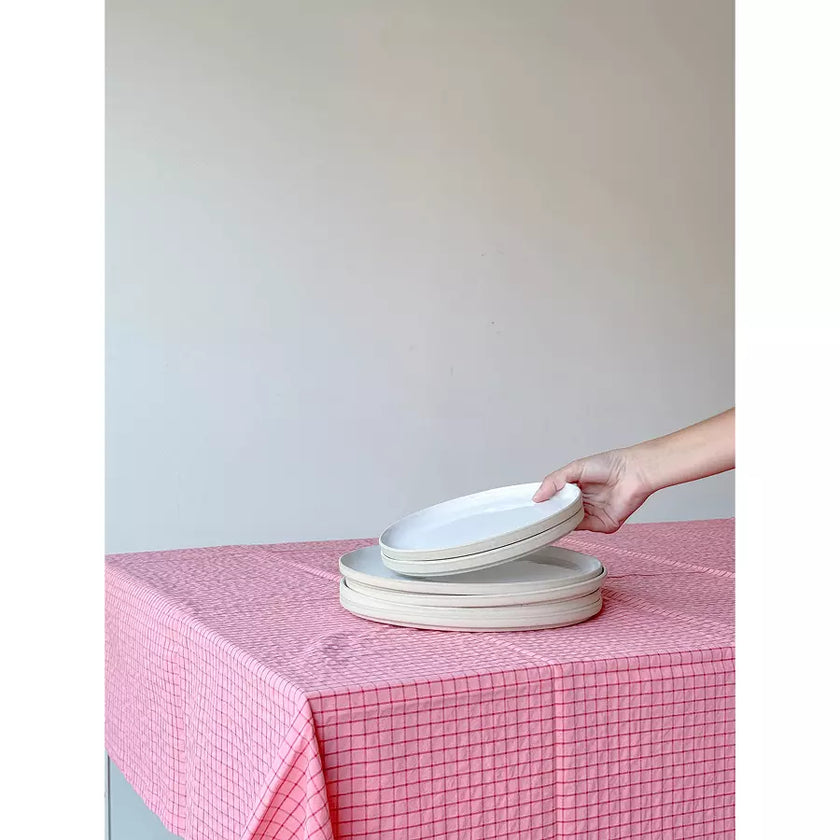 Nappe rose à carreau
