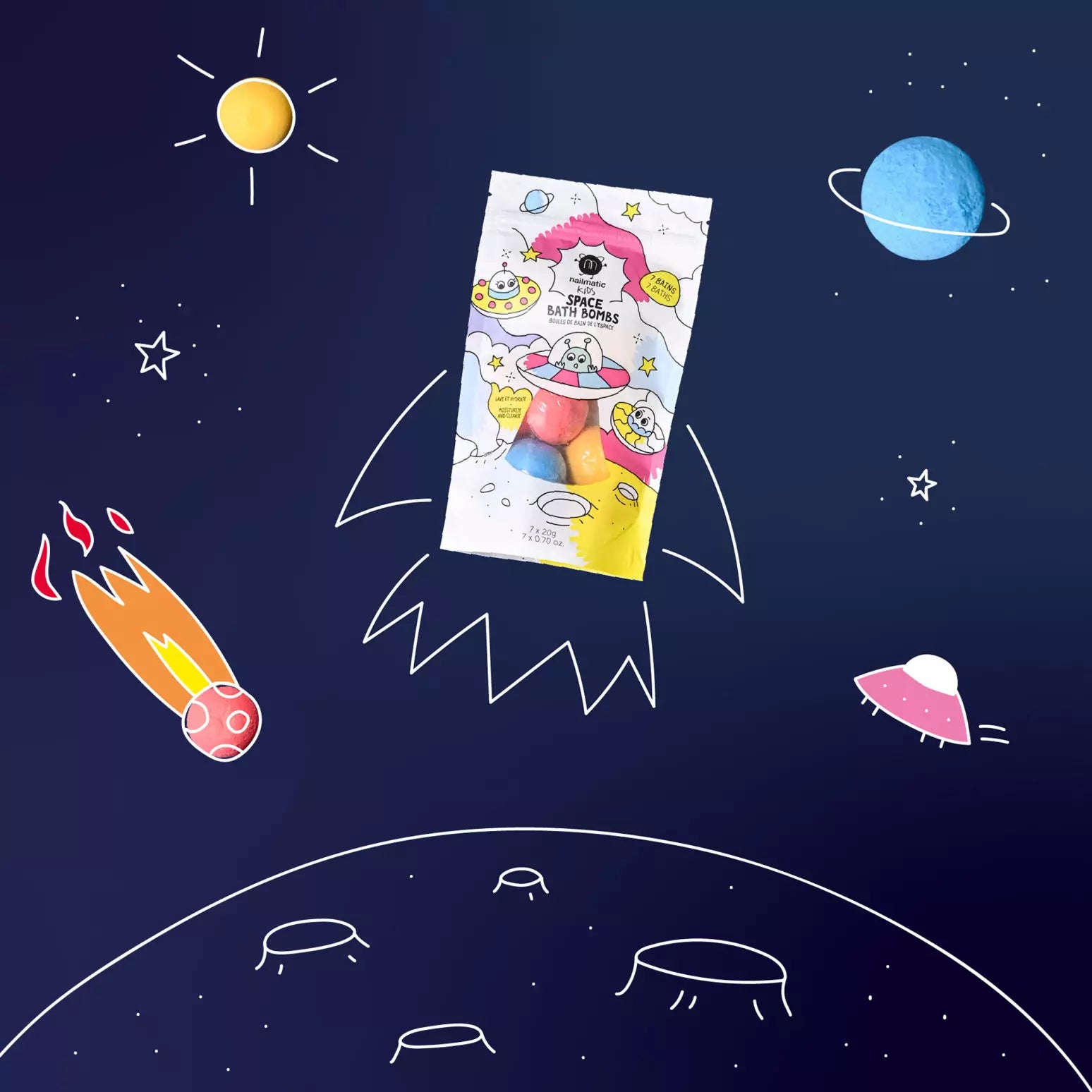 Kit de 7 bombes de bain de l'space