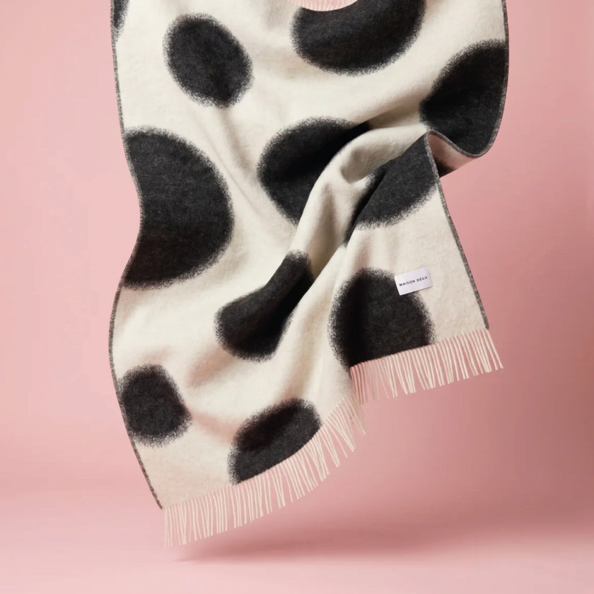 Plaid Polka Bold white/black - MAISON DEUX