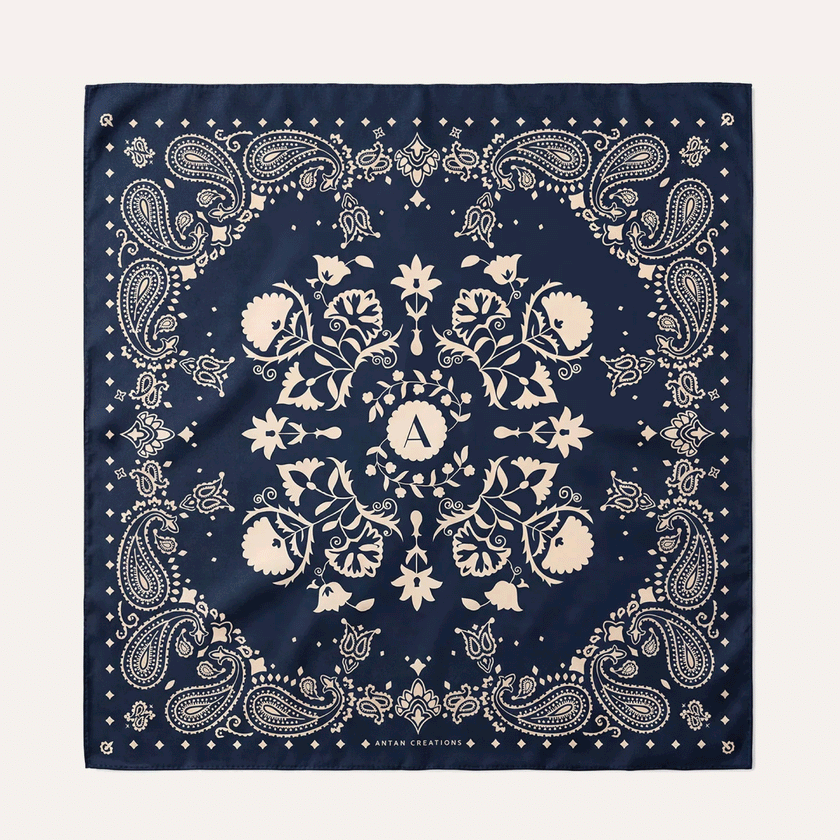 Bandana en soie Nuit – 70 × 70 cm