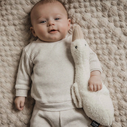 peluche oie sonore liva beige 