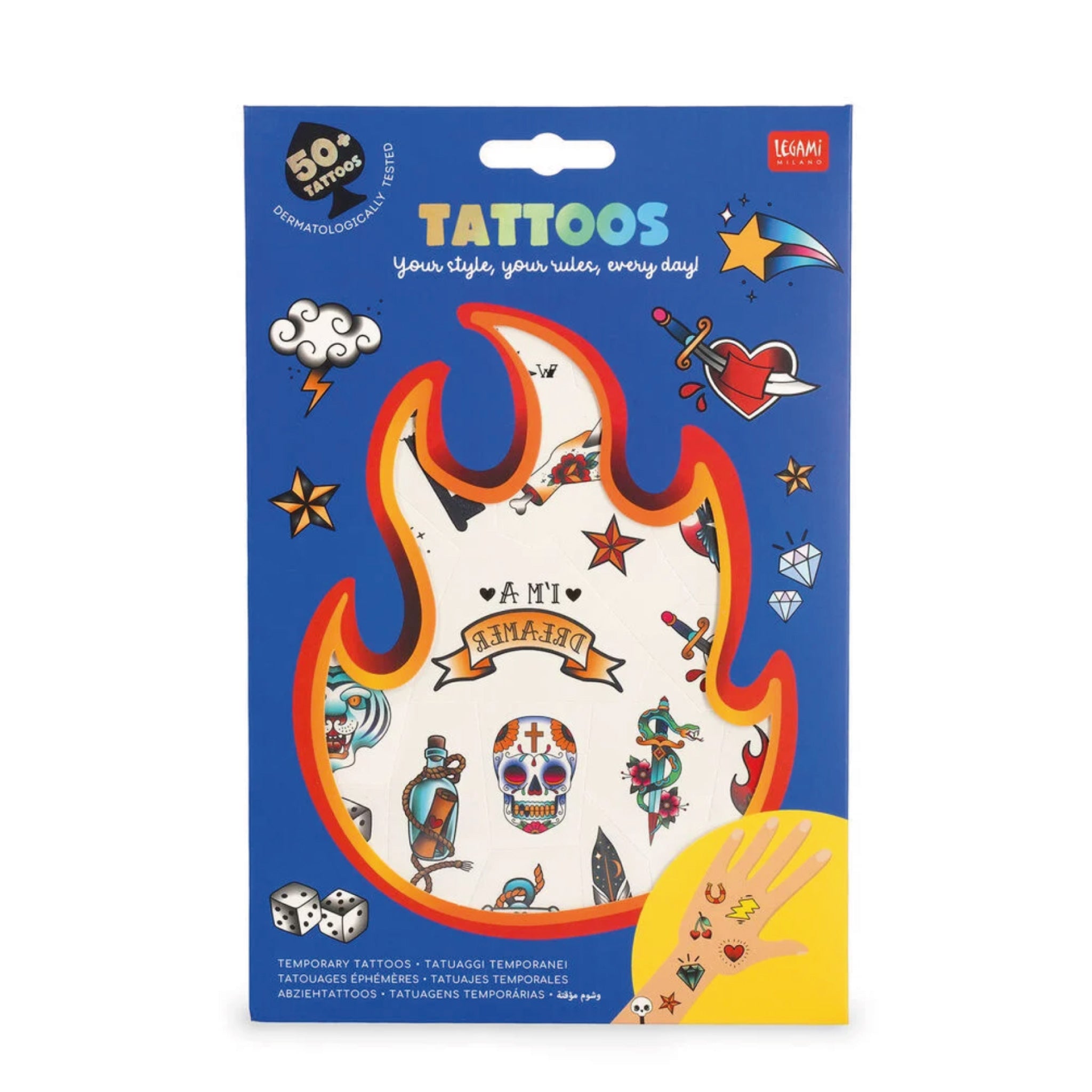Tatouages temporaires Old School à l’unité – Legami