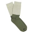 Chaussettes ESCUYER - LUREX BLOCK - GOLDEN CREAM / BURNT OLIVE