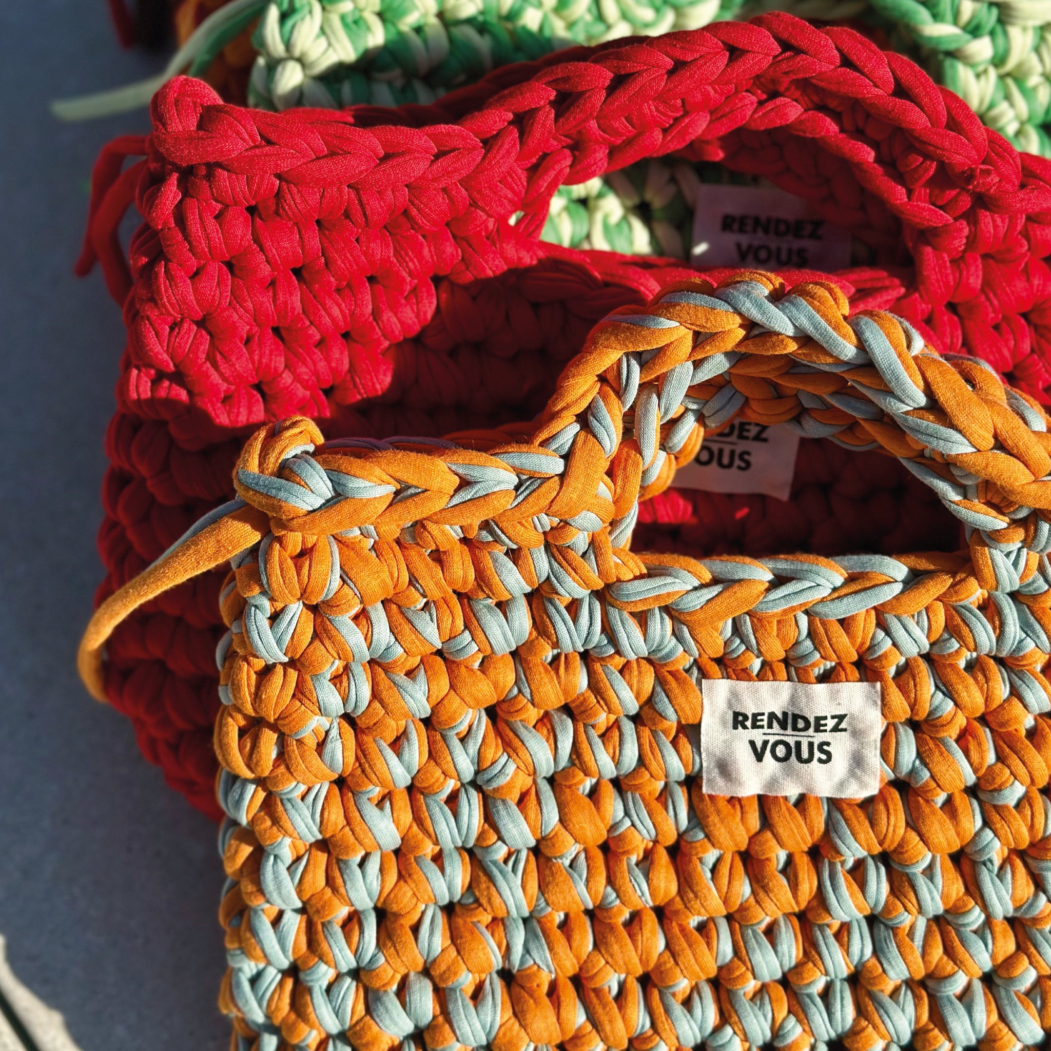 MINI SAC RENDEZ-VOUS | ORANGE-BLEU CLAIR