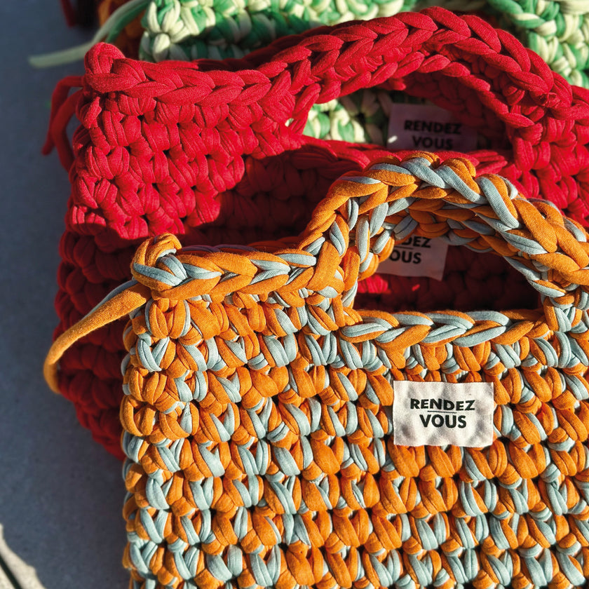 MINI SAC RENDEZ-VOUS | ORANGE-BLEU CLAIR
