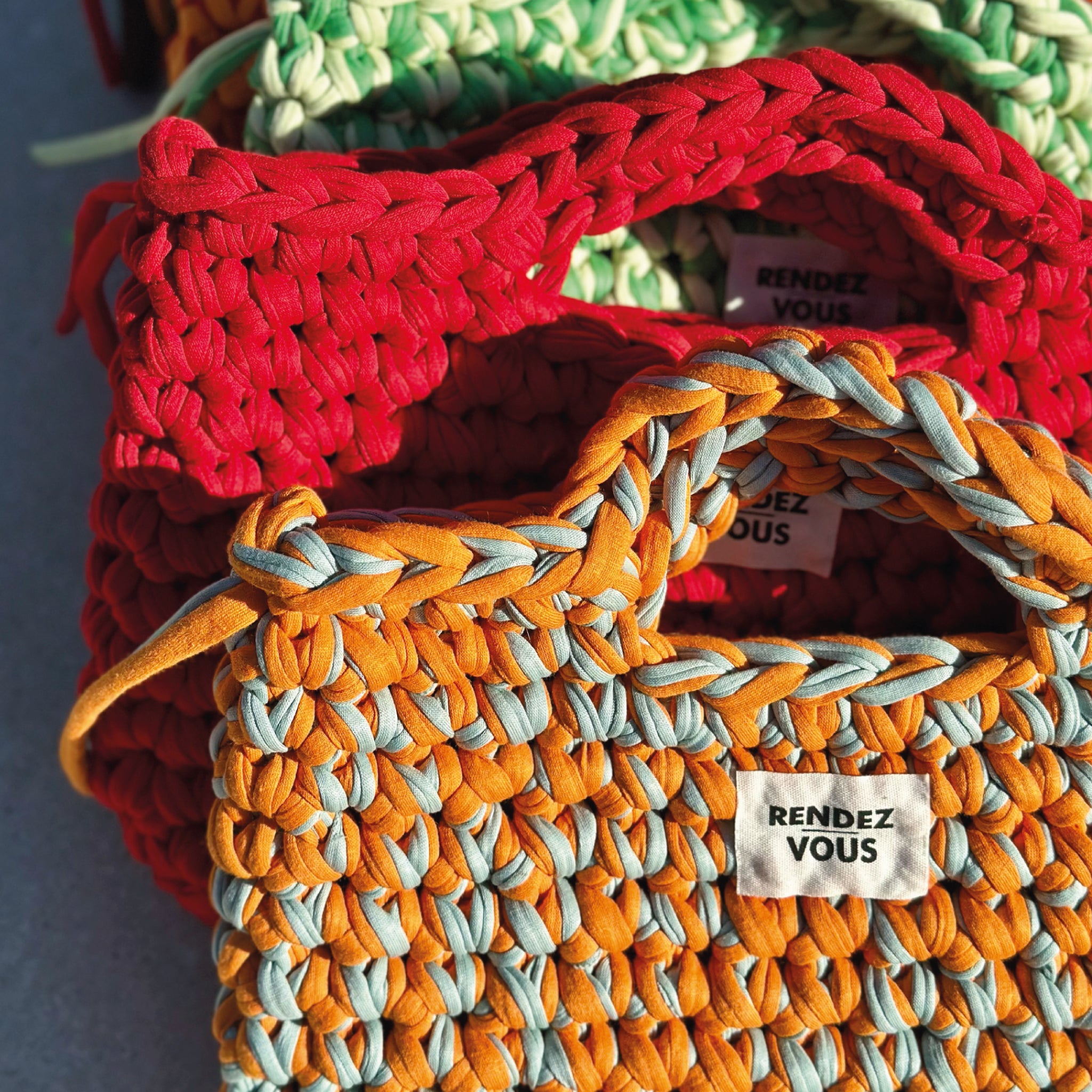 MINI SAC RENDEZ-VOUS | ORANGE-BLEU CLAIR