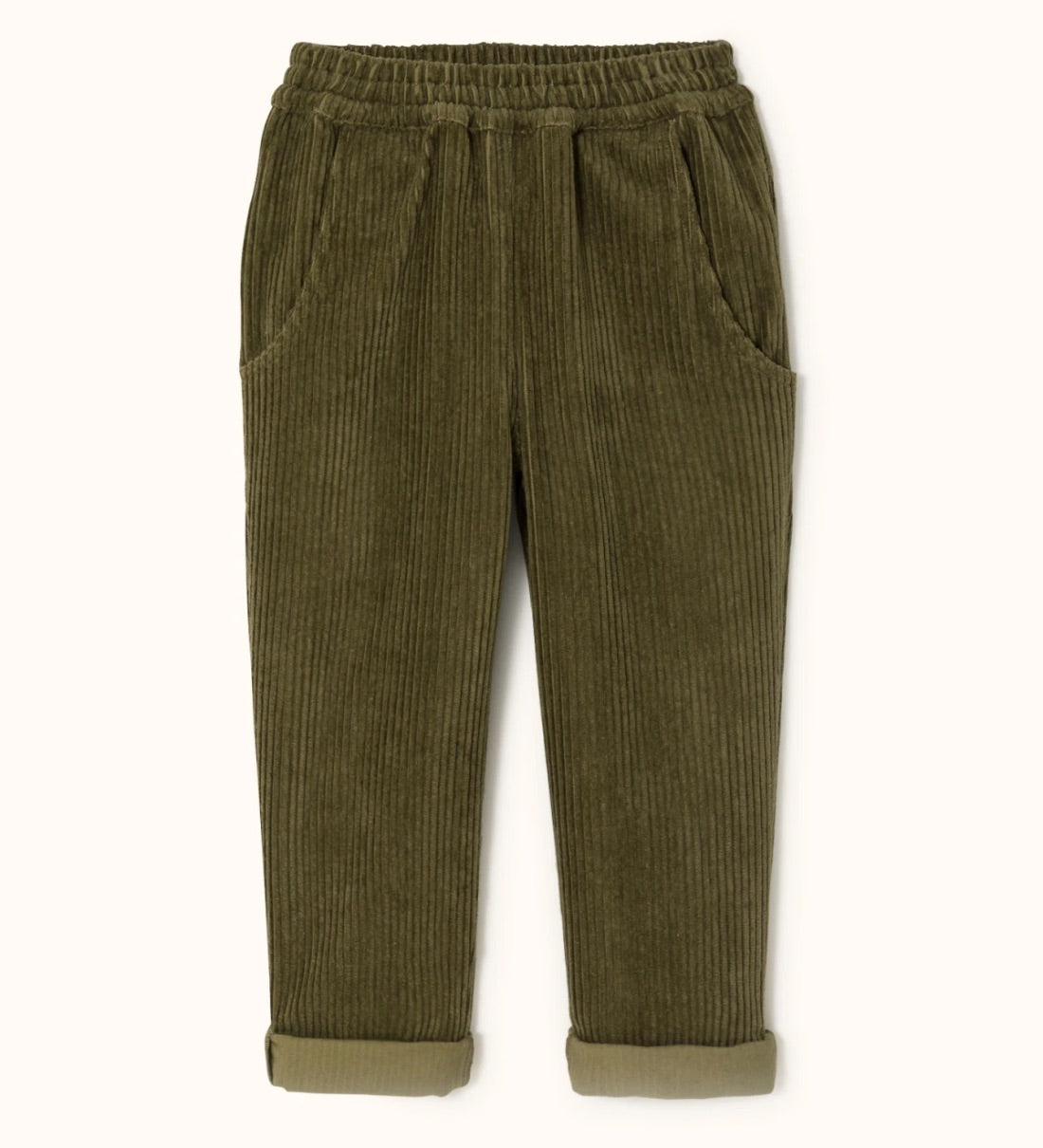 pantalon velour kaki